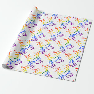 Papel De Presente Feriados felizes do Orgulho gay Natal LGBT Rainbow