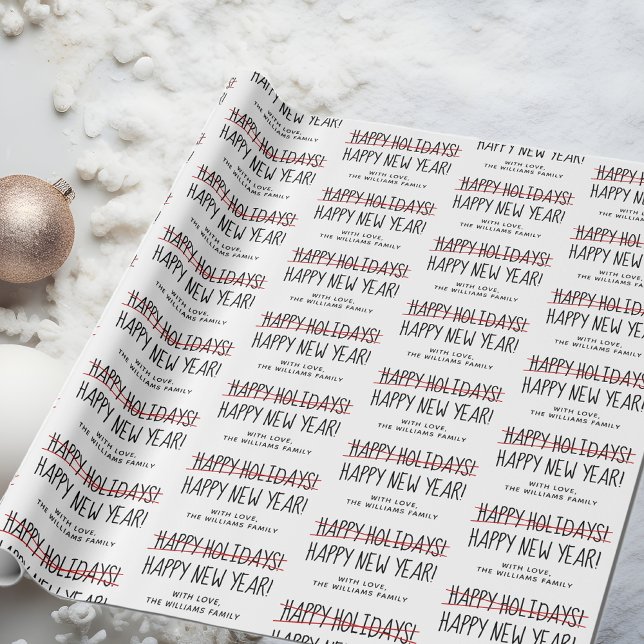 Papel De Presente Feriados Felizes e Engraçados Modernos e Atrasados (Criador carregado)