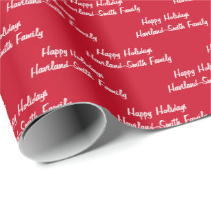 Papel De Presente Feriados felizes Personalizados HAMbyWG de Wrap de