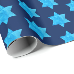 Papel De Presente Feriados judaicos da estrela de David azul da
