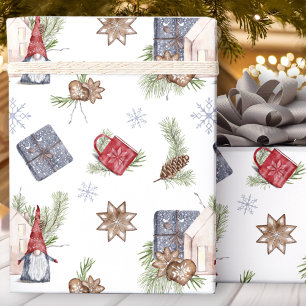 Papel De Presente Feriados Nórdicos do Gnomo de Natal Hygge