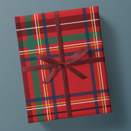 Papel De Presente Férias clássicas da xadrez de Natal