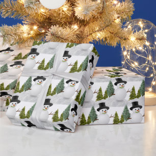 Papel De Presente Férias de Inverno / Boneco de Neve de Natal Arte o