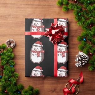 Papel De Presente Férias de Natal do Ouriço Fofo