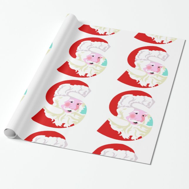 Papel De Presente Férias de Natal dos Papais noeis vermelhos e branc (Desenrolado)