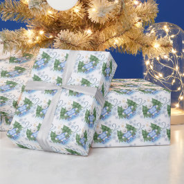 Papel De Presente Férias de Natal dos Ursos Polares Festivos