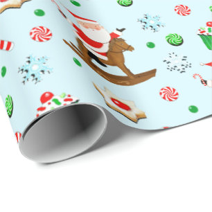 Papel De Presente Férias de Natal Equestre