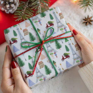 Papel De Presente Férias de Natal na Cidade da Luz, Paris