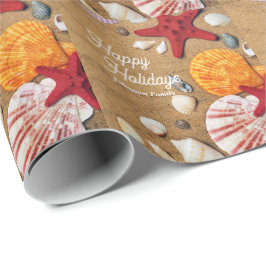 Papel De Presente férias de Verão náuticas costeiras do oceano tropi