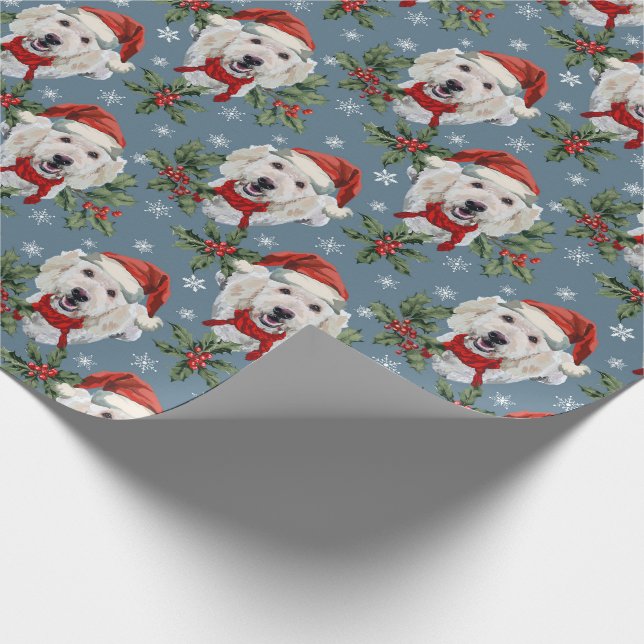 Papel De Presente Férias do Goldendoodle (Ponta)