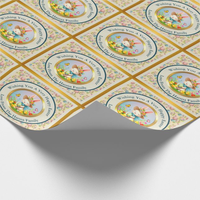 Papel De Presente Férias Feliz das Flores da Páscoa e Coelhinhos da  (Ponta)