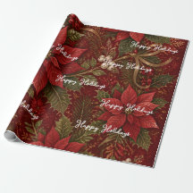 Férias Felizes Floral Carmim Natal