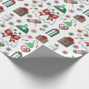 Papel De Presente Férias Médicas com Estetoscópio Natal Enfermeira