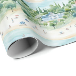 Papel De Presente Férias Sonhadoras de Verão à Beira-Mar -