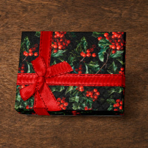 Papel De Presente Férias Vermelhas Vibrantes de Natal/Férias