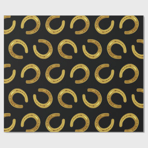 Papel De Presente Ferradura dourada