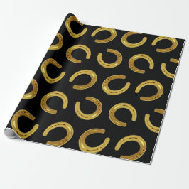 Papel De Presente Ferradura dourada
