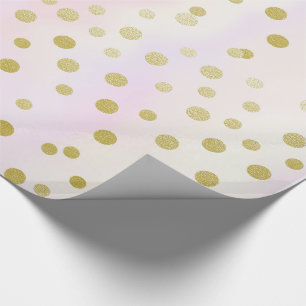 Papel De Presente Fesaux Dourado Confetti em Aquarela Puro