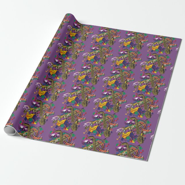 Papel De Presente Fest Musical Jazzy Nova Orleans (Desenrolado)