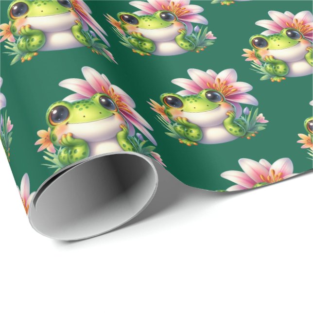Papel De Presente Festa de amantes de sapos em forma de punho bonito (Ponta do rolo)