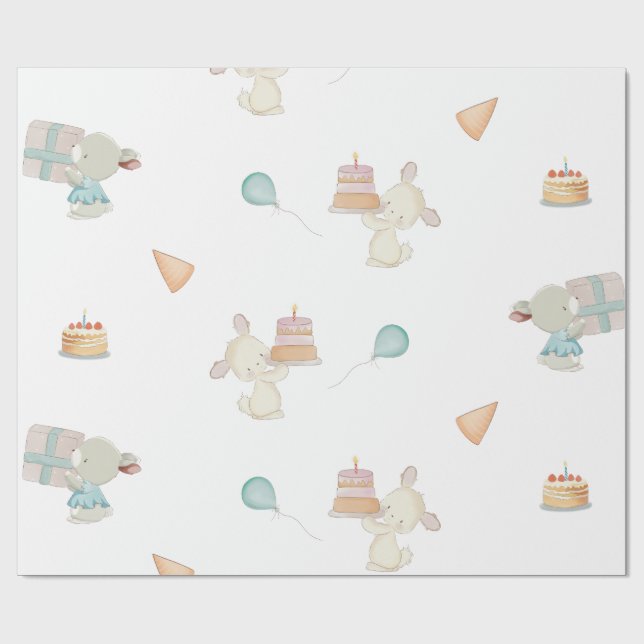 Papel De Presente Festa de aniversário (Aberto)