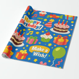 Papel De Presente Festa de Aniversário 