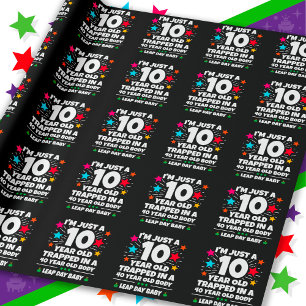 Papel De Presente Festa de Aniversário Ano Bissexto 40º Aniversário
