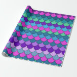 Papel De Presente Festa de aniversário Colorida de Sereia Multicolor<br><div class="desc">Papel de empacotamento</div>