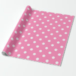 Papel De Presente Festa de aniversário cor-de-rosa & branca do ponto<br><div class="desc">papel de envolvimento feito sob encomenda</div>
