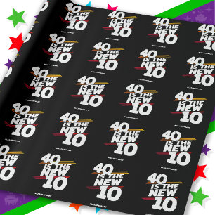 Papel De Presente Festa de Aniversário de 40 anos no Dia do Ano Biss