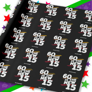 Papel De Presente Festa de Aniversário de 60 Anos no Dia do Ano Biss