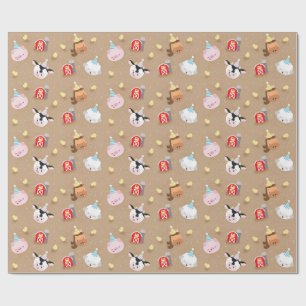 Papel De Presente Festa de aniversário de Amigos de fazenda