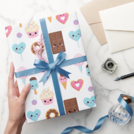 Papel De Presente Festa de aniversário de Celebração de Doces e Trat