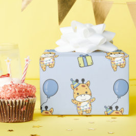 Papel De Presente Festa de Aniversário de criança Birthday Animal Cu