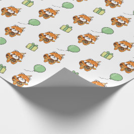 Papel De Presente Festa de Aniversário de criança de Panda Vermelha 