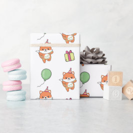 Papel De Presente Festa de Aniversário de criança de Raposa de Corte