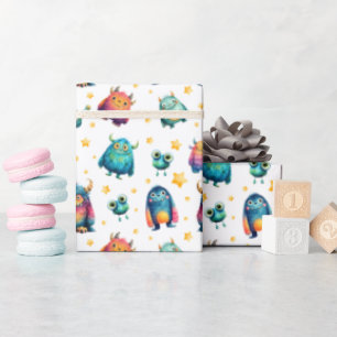 Papel De Presente Festa de aniversário de Crianças Imísicas com Padr