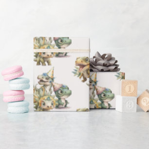 Papel De Presente Festa de aniversário de Dinossauro Selvagem Única