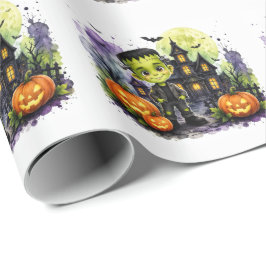 Papel De Presente Festa de Aniversário de Halloween do Menino Franke
