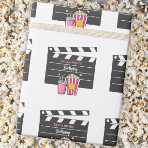 Papel De Presente Festa de Aniversário de Noite de Cinema para Menin