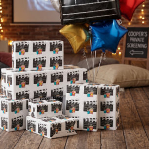 Papel De Presente Festa de Aniversário de Noite de Cinema para Menin