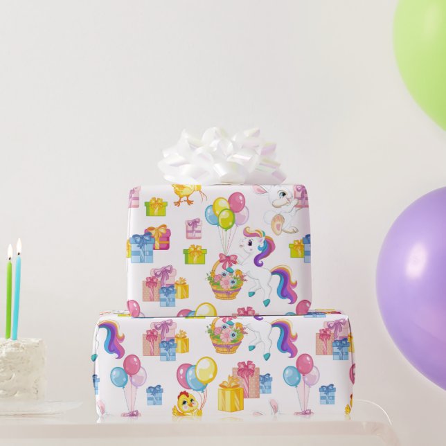 Papel De Presente Festa de Aniversário de Primavera (Presentes para festas)