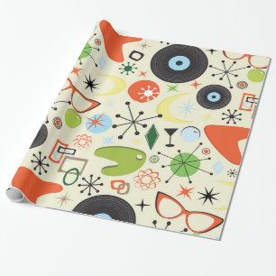 Papel De Presente Festa de aniversário de Tema Anos 50 do Verificado