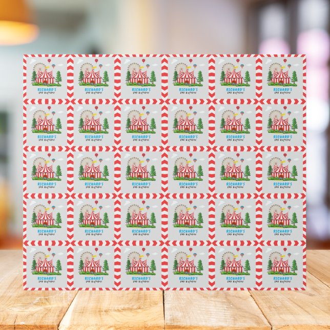 Papel De Presente Festa de aniversário de Tema do Carnaval (Criador carregado)