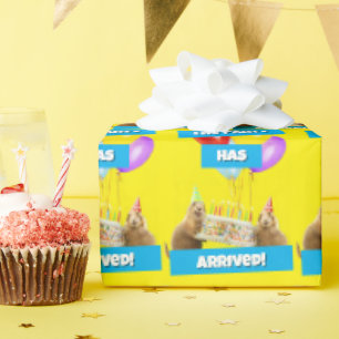 Papel De Presente Festa de Aniversário do Cão da Pradaria