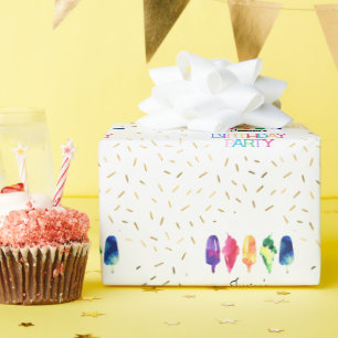 Papel De Presente Festa de aniversário do cone do sorvete da