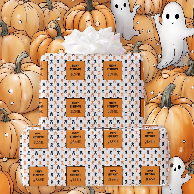 Papel De Presente Festa de aniversário do Halloween - Adicionar Kids (Criador carregado)