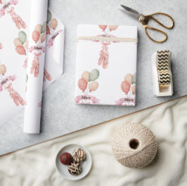 Papel De Presente Festa de aniversário do padrão da garota rosa Ball