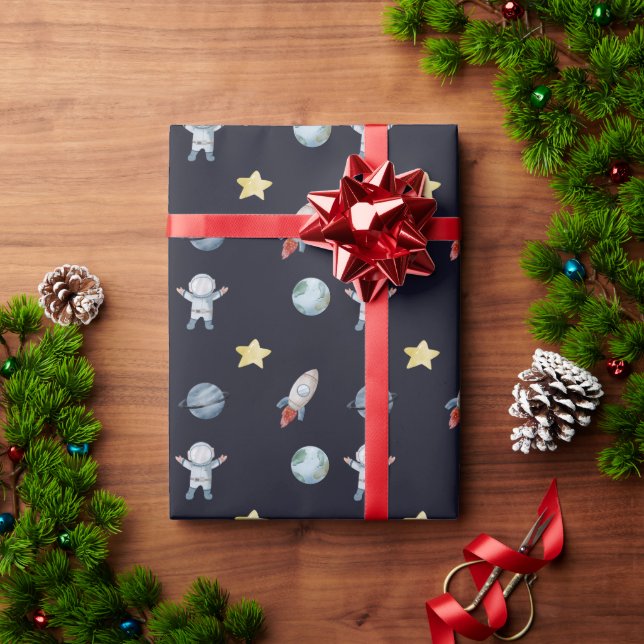Papel De Presente Festa de aniversário Espacial Primeira Viagem Em T (Presente de Natal)