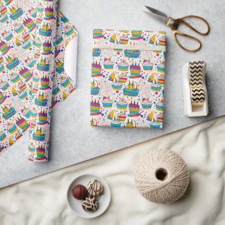 Papel De Presente Festa de Aniversário Feliz e Sem Olhos